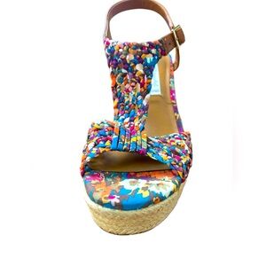 Arnold Churgin Colourful Handmade  Wedge Espadrilles